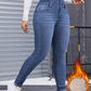 🎁Безплатен ръчно изработен колан👖Топли и удобни дамски дънки с подплата от флис